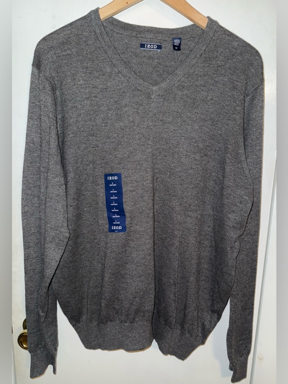 Izod Men's Charcoal Gray Crewneck Sweater Size Lg